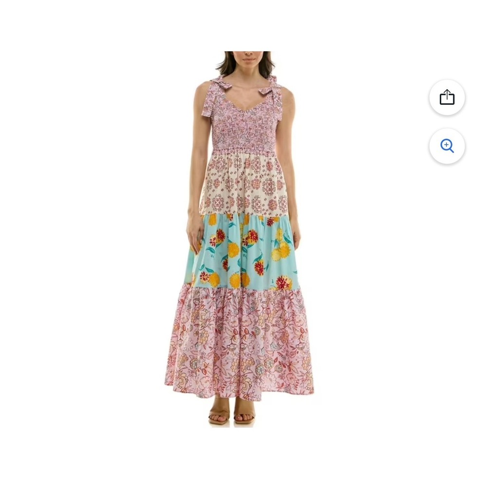 Nanette Lepore Medium Floral Patchwork Boho Chic Dress Whimsigoth Shabby Chic